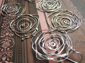 Image of Rose Lace Triple Rose Earrings