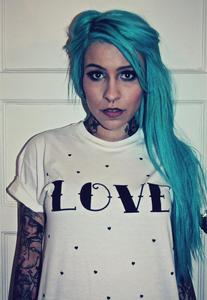 Image of Love Print White T-shirt Love Heart Print