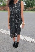 Image of Daisy Embroidery Babydoll Dress -Black