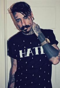 Image of ALICE BOYS Hate Cross Print Black T-shirt