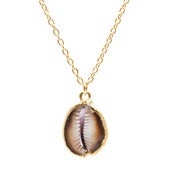 Image of Long Shell Necklace with Gilded Cowrie