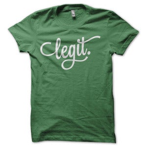 Image of legit Logo Graphic T-Shirt - Green & White