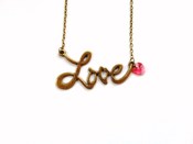 Image of Love Necklace with Red Swarovski Heart