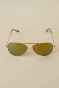 Image of Reflective Aviators in Gold