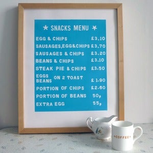 Image of Snacks Screenprint on paper 