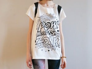Image of POW white raw t-shirt