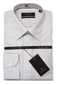 Image of KLAUSS KL780-05 WHITE AND SAND LINED SHIRT