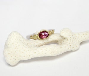 Image of Raspberry pink rose cut sapphire ring