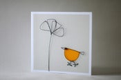 Image of bird and flower card