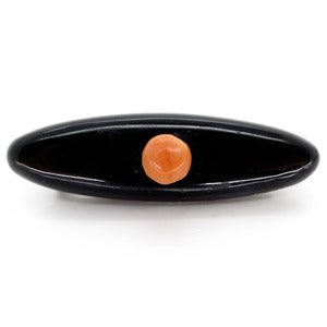 Image of Vintage Victorian Black French Jet Coral Mourning Pin Brooch