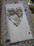 Image of Button and lace wedding card
