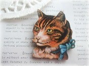 Image of Cat with Bow Brooch