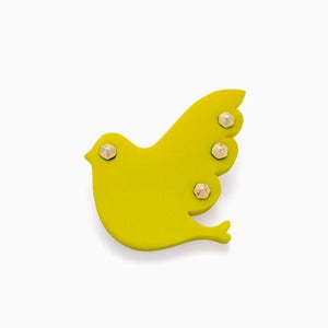 Image of Flock Brooch | Acid Yellow + Golden | 40% OFF!
