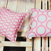 Image of Coral Reversible Linen Mix Cushion Cover  