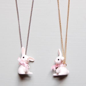 Image of Porcelain White Bunny Necklace by And Mary 