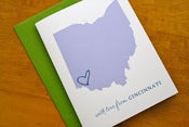 Image of Custom State Love Cards - Olive Green & Lavender - Pack of 6