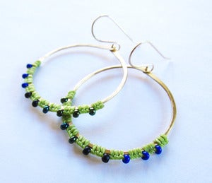 Image of Gold & Silver Full Moon Rising Earrings in Spring Colors!! more!!