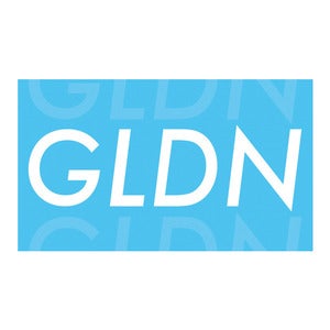Image of GLDN Box Logo Sticker in Baby Blue