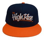 Image of "The High Rise Script" SnapBack (Orange/Blue)