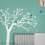Image of Peaceful Tree with Birds Wall Decal Sticker 