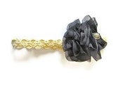Image of Headband Beige con Flor Azul