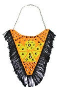 Image of Collar de triángulo con flecos naranja neón