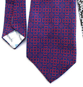 Image of Vintage 1971 David Hicks Tie, Geometrically Monogrammed "D"