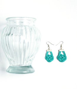 Image of Leather cord knotted earrings