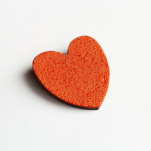Image of Mini Heart Brooch - Tangerine