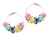Image of Floral Hoop Earrings 