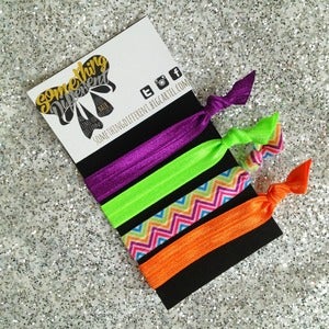 Image of Bright Zig Zag Mix Hair Ties