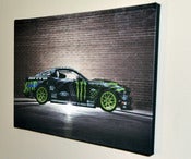 Image of SIGNED 24x16in Wrapped Canvas of Monster Energy Nitto Tire 2014 Mustang RTR in Still **LIMITED**