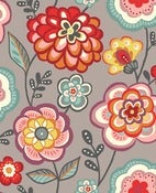 Image of Deco Flowers fabric by Makower 