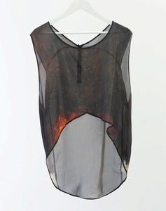 Image of QUADRATIC Tank - Red Fractal (Silk Georgette)
