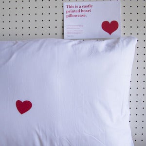 Image of Megan Morton and Rachel Castle's wonky heart pillow case