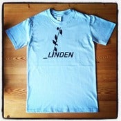 Image of Linden T-shirt in sky blue with black logo