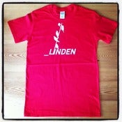 Image of Linden T-shirt in red with white logo