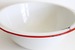 Image of Enamel Wash Basin. Enamel Bowl with Red Stripe.