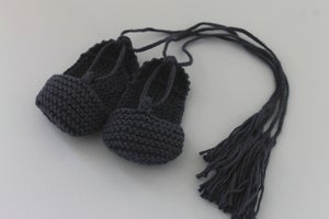 Image of Chaussons bébé espadrilles en coton bio bleu