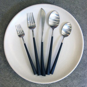 Image of 5 piece Noor brushed steel cutlery set