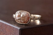 Image of Natural Rose Cut Champagne-Red Diamond Ring in 14kt Yellow Gold