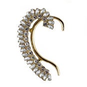 Image of Crystal Encrusted Beaded Ear Hook Cuff Hanger Earring