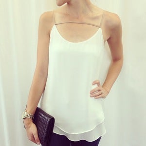Image of White cowel-back tank