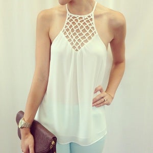 Image of White netted tank
