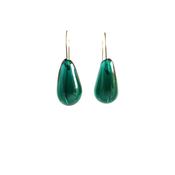 Image of Paka Ua Teal - Lampwork glass drop earrings