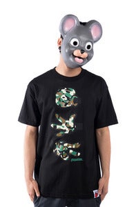 Image of Rock Paper Cut Camo Tee - Black