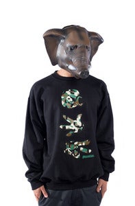Image of Rock paper Cut Camo Crew - Black