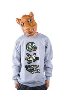 Image of Rock Paper Cut Camo Crew - Grey