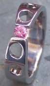 Image of Titanium Tension Set Band Round Pink Sapphire Engagement Ring