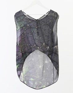 Image of QUADRATIC Tank - Green/Purple Fractal 